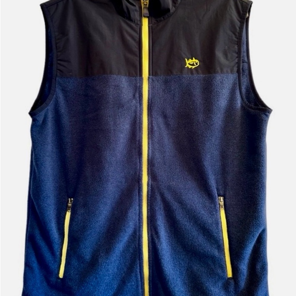 Southern Tide Black and Blue Vest with Yellow Accents